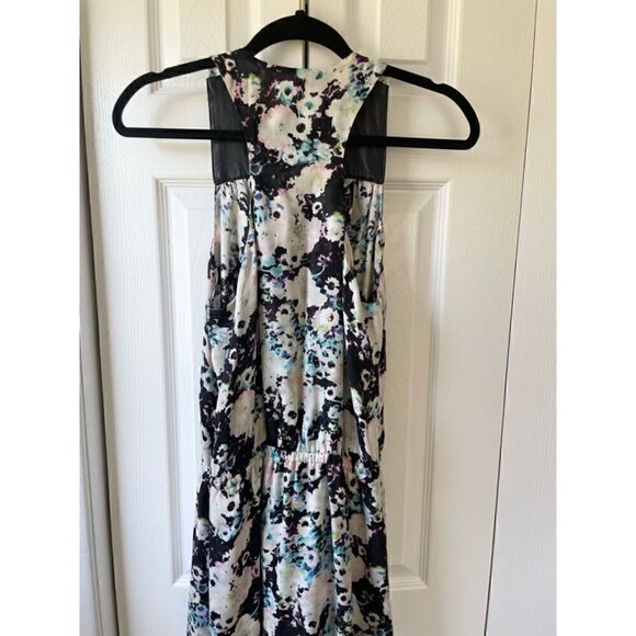 Parker Silk Floral Sleeveless Mini Wrap Dress S - Picture 4 of 5